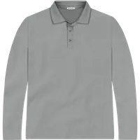 StringKing Men's StayCool Long Sleeve Polo - Relaxed Fit, Gray, Front