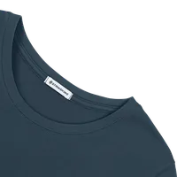 StringKing Women's Pima Cotton Long Sleeve Crewneck T-Shirt - Sharp Fit, Navy, Detail