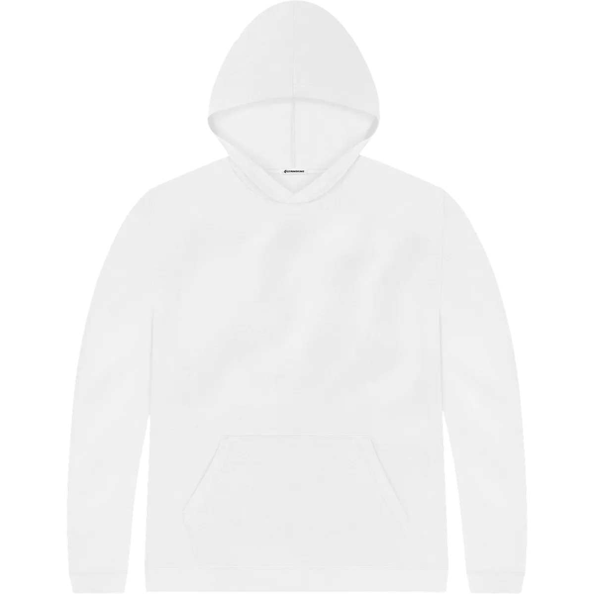 StringKing Men's Pima Terry Hoodie - Relaxed Fit, White, Front