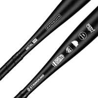 StringKing Metal Pro Fastpitch - Drop 10, 27", Black, Bat Details, Angled