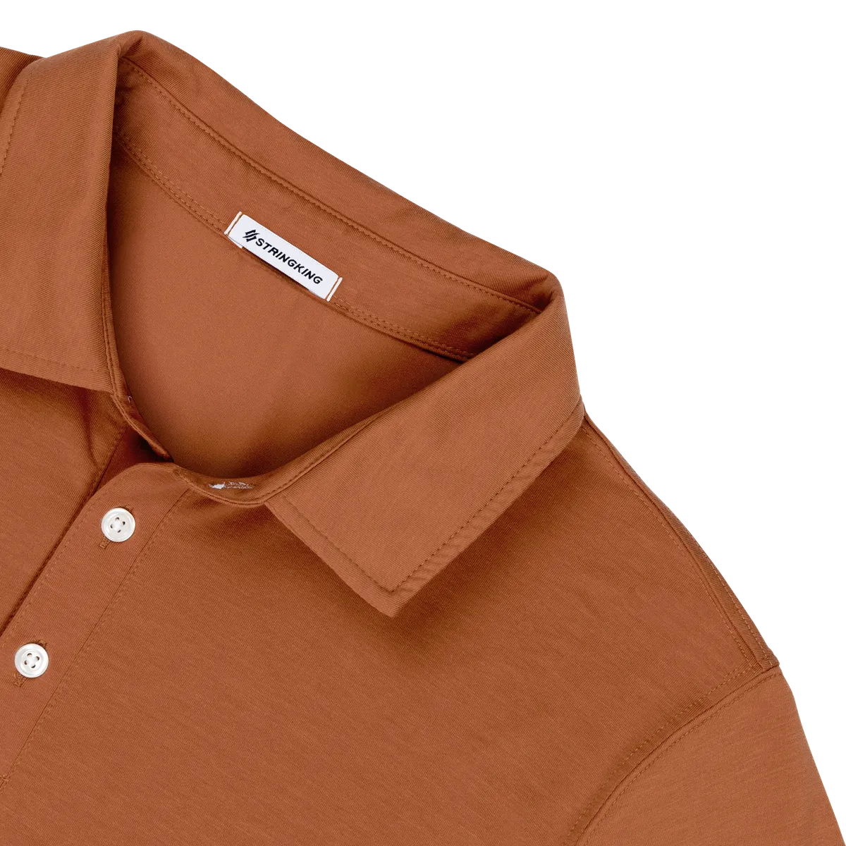 StringKing Men's FlexStyle Short Sleeve Polo - Relaxed Fit, Bombay Brown, Detail
