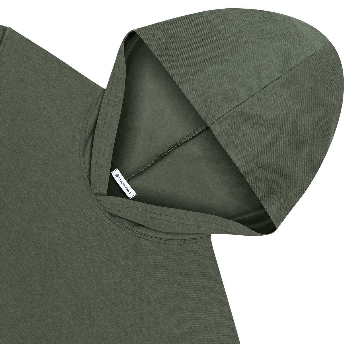 StringKing Men's FlexStyle Lightweight Hoodie - Relaxed Fit, Thyme, Detail