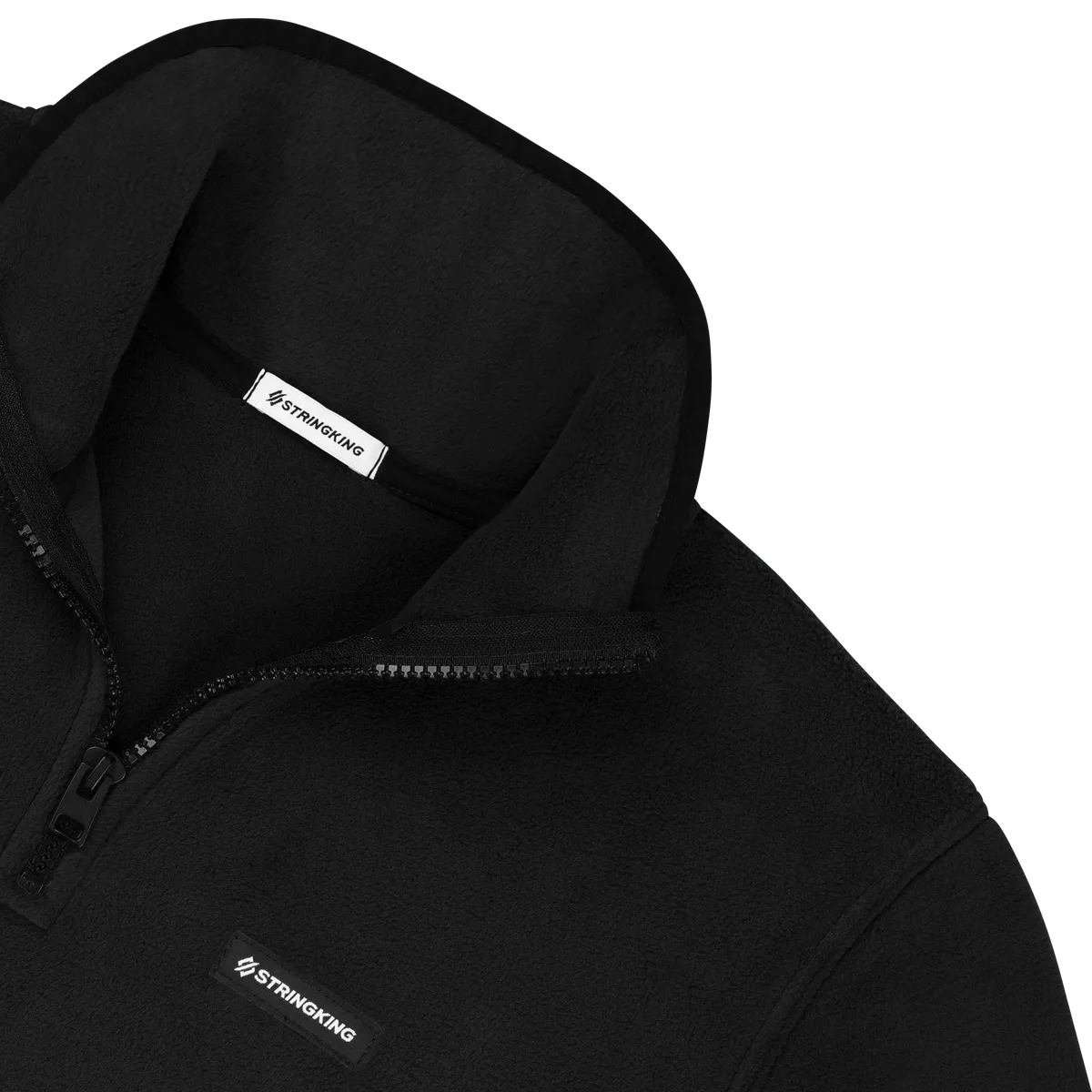 StringKing Men's Polartec Fleece Quarter Zip Pro - Relaxed Fit, Meteorite, Detail