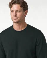 StringKing Men's Pima Terry Long Sleeve Tee - Sharp Fit, Pine Grove, Collar Shoulder - Human Model