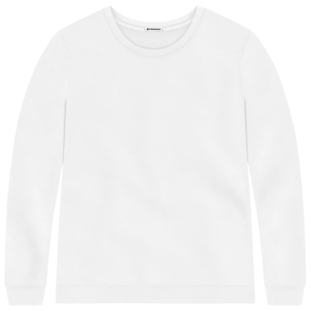 StringKing Men's Pima Terry Crew Sweater - Sharp Fit, White, Front