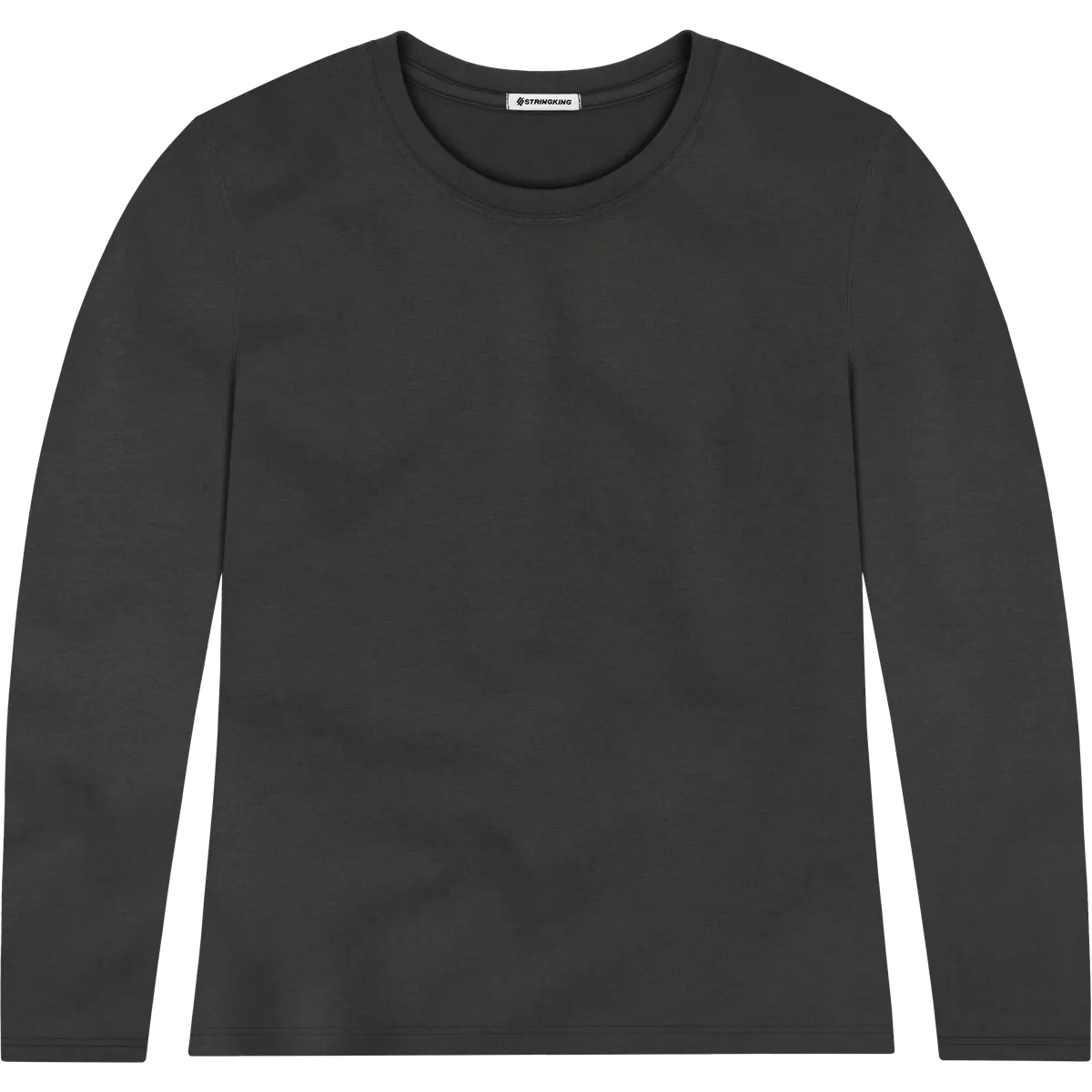 StringKing Women's Pima Jersey Long Sleeve Tee - Sharp Fit, Black, Front