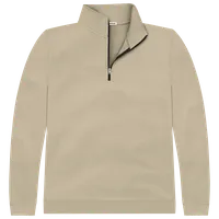StringKing Men's Pima Cotton Quarter Zip - Relaxed Fit, Warm Khaki, Front