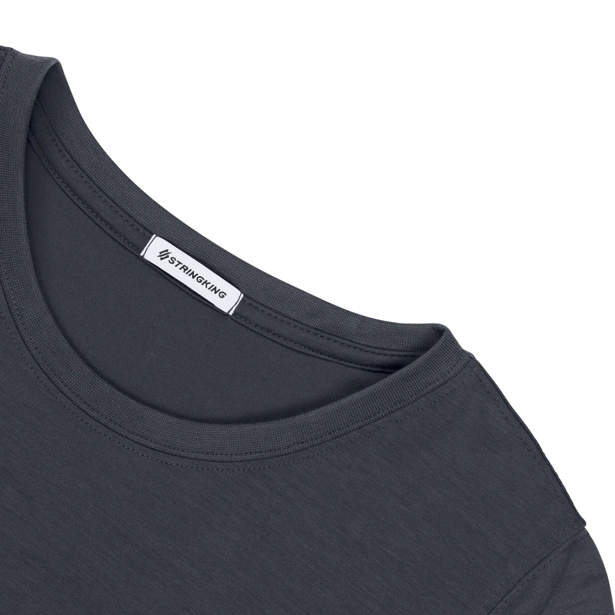 StringKing Women's FlexStyle Long Sleeve Crewneck T-Shirt - Sharp Fit, India Ink, Detail