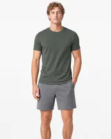 StringKing Men's Pima Jersey Tee - Sharp Fit, Moss, Full Front - Human Model - Top of head to Knees