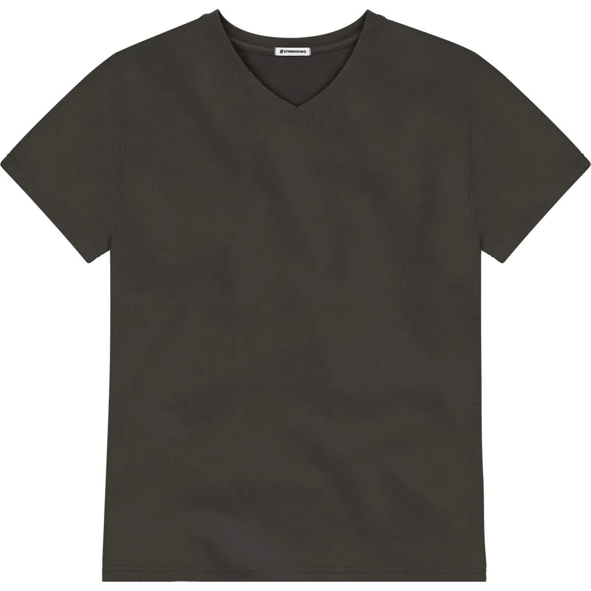 StringKing Men's Pima Terry V-Neck Tee - Relaxed Fit, Peat, Front