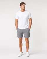 StringKing Men's Pima Jersey Pocket Tee - Sharp Fit, White, Full Front - Human Model - Top of head to Knees