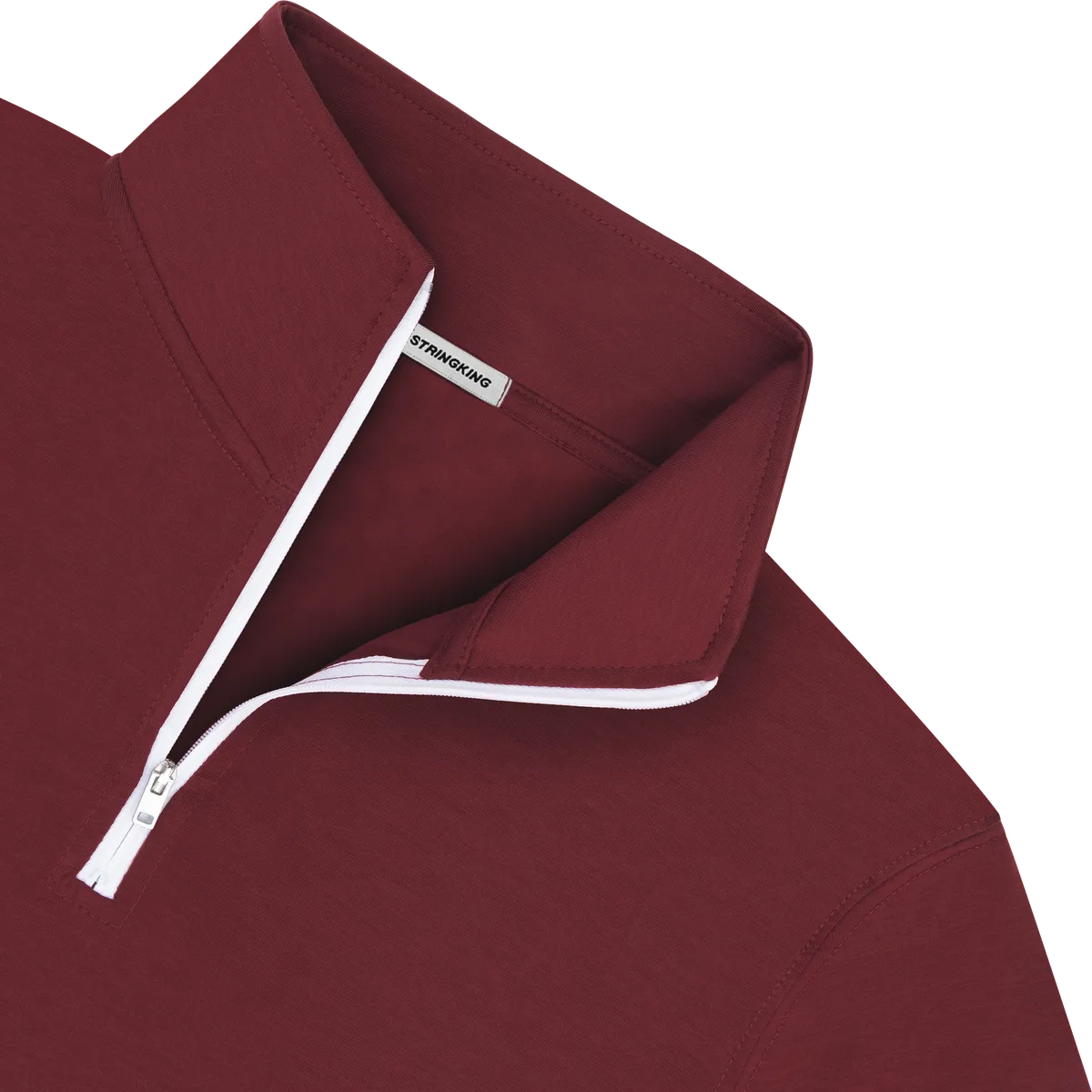 StringKing Men's FlexStyle Quarter Zip - Relaxed Fit, Rhubarb, Detail
