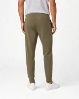 StringKing Men's Pima Terry Sweatpants - Relaxed Fit, Olive Drab, Full Back - Human Model - Chest to Feet