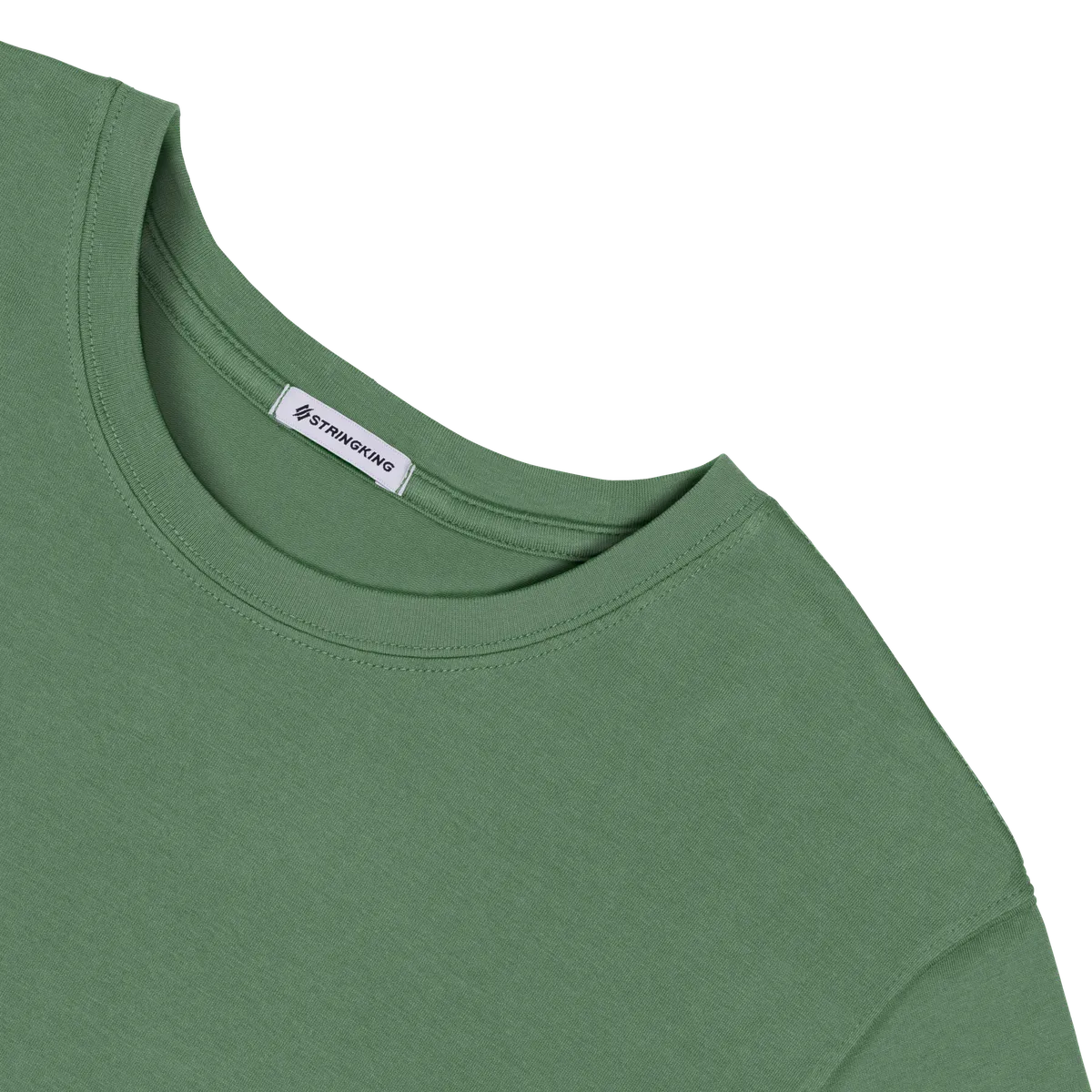 StringKing Men's Pima Cotton Short Sleeve Crewneck T-Shirt - Sharp Fit, Green, Detail