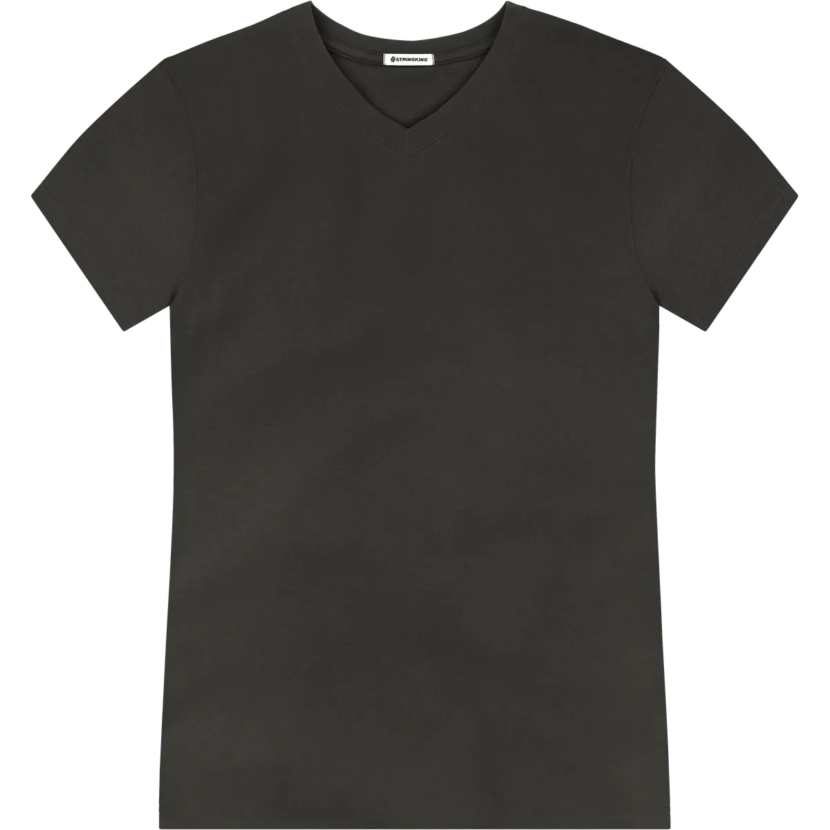 StringKing Men's Pima Jersey V-Neck Tee - Sharp Fit, Peat, Front