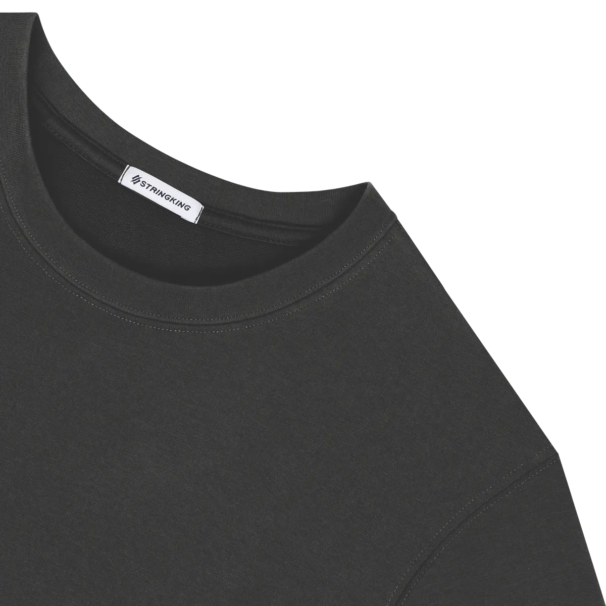 StringKing Men's Pima Cotton Sweatshirt KP - Sharp Fit, Black, Detail