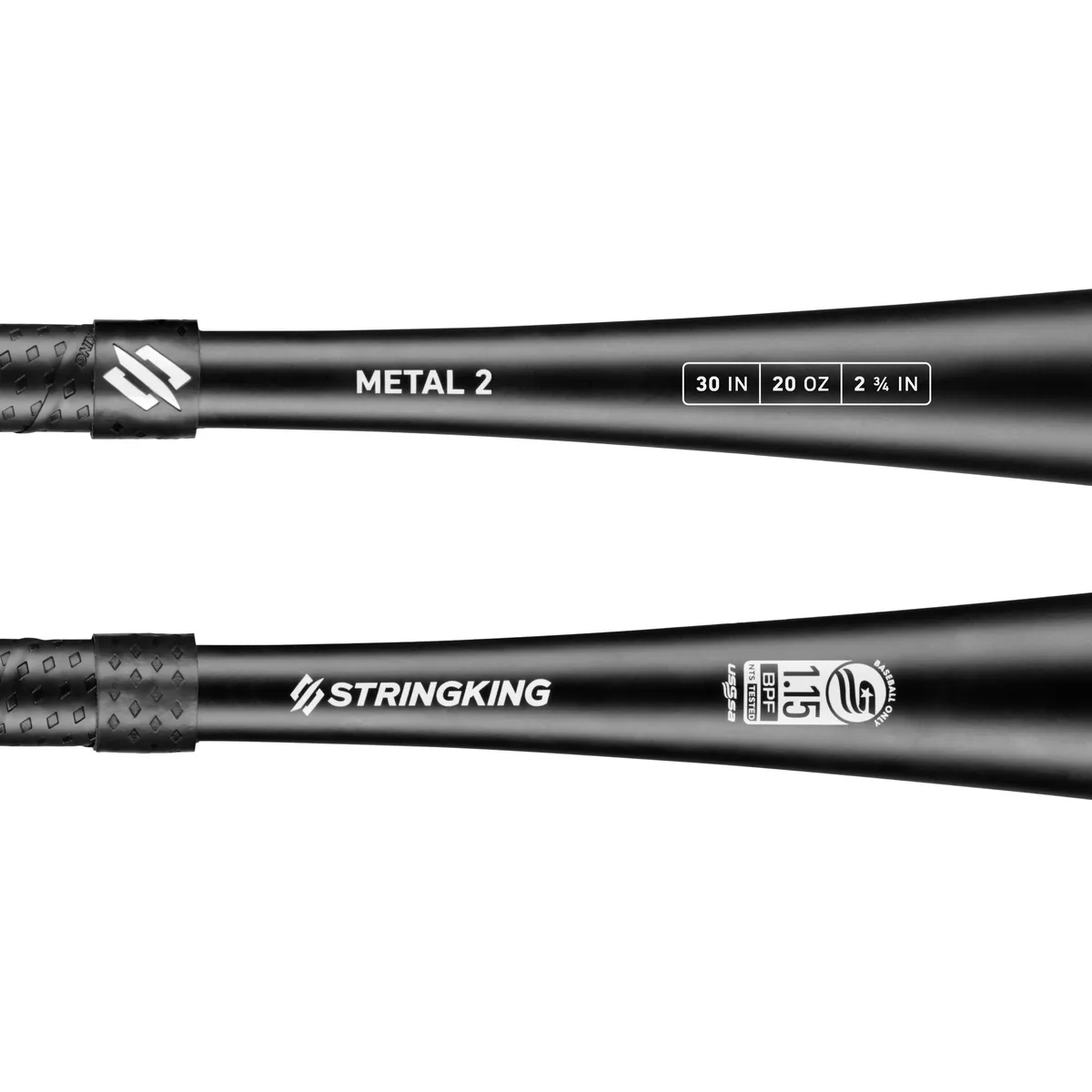 StringKing Metal 2 USSSA - Drop 10, 30", Black, Bat Details, Horizontal