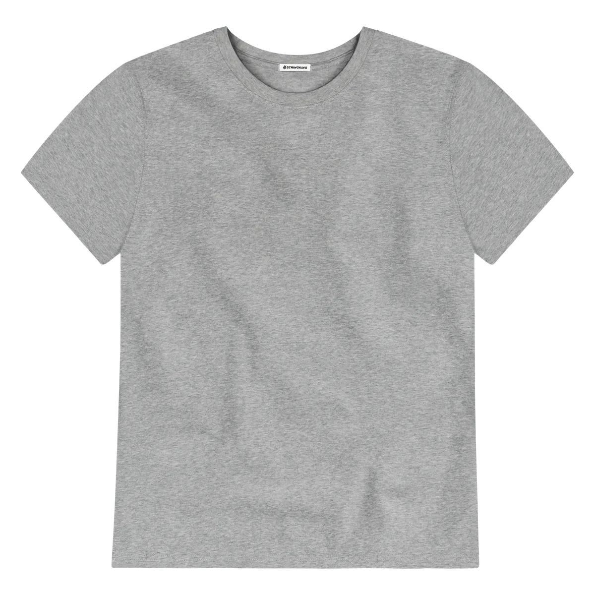 StringKing Men's Pima Cotton Short Sleeve Crewneck T-Shirt - Relaxed Fit, Heather Gray, Front