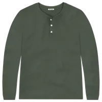 StringKing Men's Pima Jersey Henley - Sharp Fit, Moss, Front