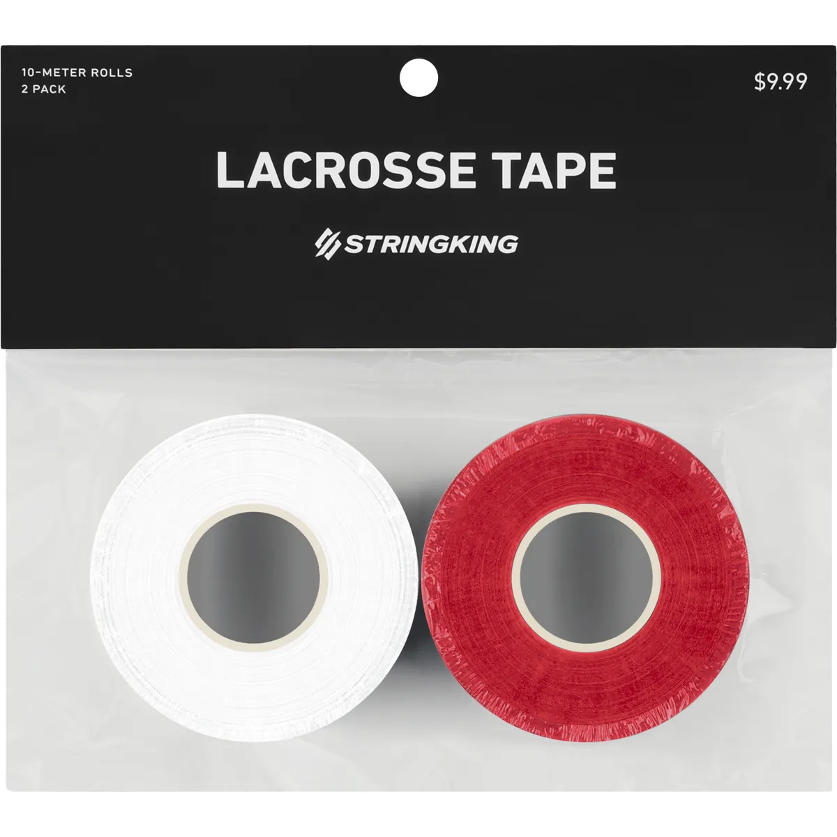 StringKing Lacrosse Tape - 2-Pack, White / Red, Packaged, Front