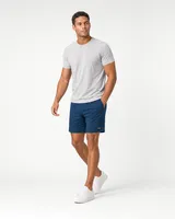 StringKing Men's StayWarm Shorts - Relaxed Fit, Navy Blue, Full Front Angle - Human Model