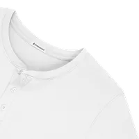 StringKing Men's Pima Cotton Short Sleeve Henley - Sharp Fit, White, Detail