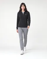 StringKing Women's Polartec Fleece Quarter Zip - Sharp Fit, Meteorite, Full Front Angle - Human Model
