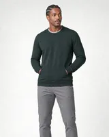 StringKing Men's Pima Terry Crew Sweatshirt - Sharp Fit, Pine Grove, Full Front - Human Model - Top of head to Knees