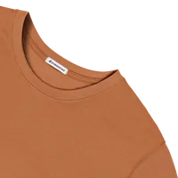 StringKing Men's FlexStyle Long Sleeve Crewneck T-Shirt - Relaxed Fit, Bombay Brown, Detail