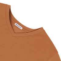 StringKing Men's FlexStyle Short Sleeve V-Neck T-Shirt - Relaxed Fit, Bombay Brown, Detail