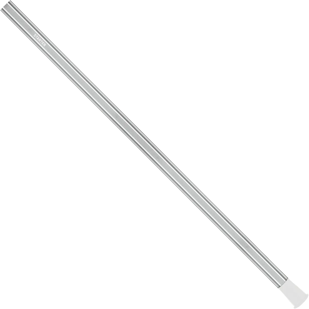 StringKing Starter Junior Youth Shaft - 28″, Silver, Full Length, Angled, Left Side, With Butt End