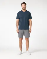 StringKing Men's Pima Jersey Pocket Tee - Relaxed Fit, Navy, Full Front - Human Model