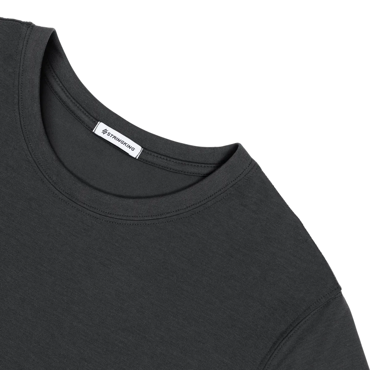 StringKing Men's FlexStyle Short Sleeve Crewneck T-Shirt - Relaxed Fit, Moonless Night, Detail