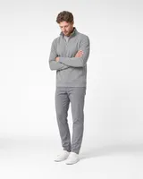 StringKing Men's StayCool Quarter Zip - Relaxed Fit, Gray, Full Front Angle - Human Model