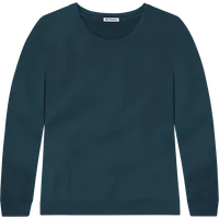 StringKing Women's Pima Terry Crew Sweater - Relaxed Fit, Navy, Front