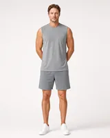 StringKing Men's StayCool Tank Top - Relaxed Fit, Gray, Full Front - Human Model - Top of head to Knees