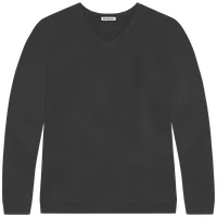 StringKing Women's Pima Cotton V-Neck Sweatshirt - Relaxed Fit, Black, Front