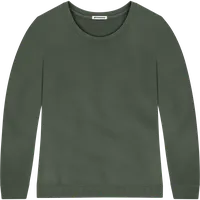 StringKing Women's Pima Terry Crew Sweater - Sharp Fit, Moss, Front