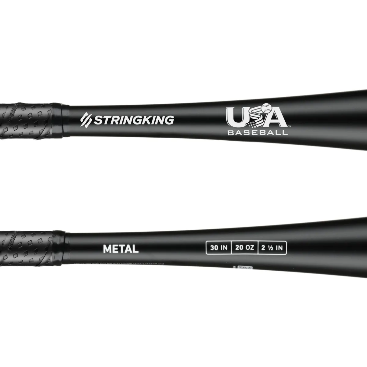 StringKing Metal USABat - Drop 10, 30" / 20 oz, Black, Bat Details, Horizontal