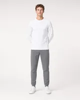 StringKing Men's StayWarm Sweater - Relaxed Fit, White, Full Front - Human Model - Top of head to Knees
