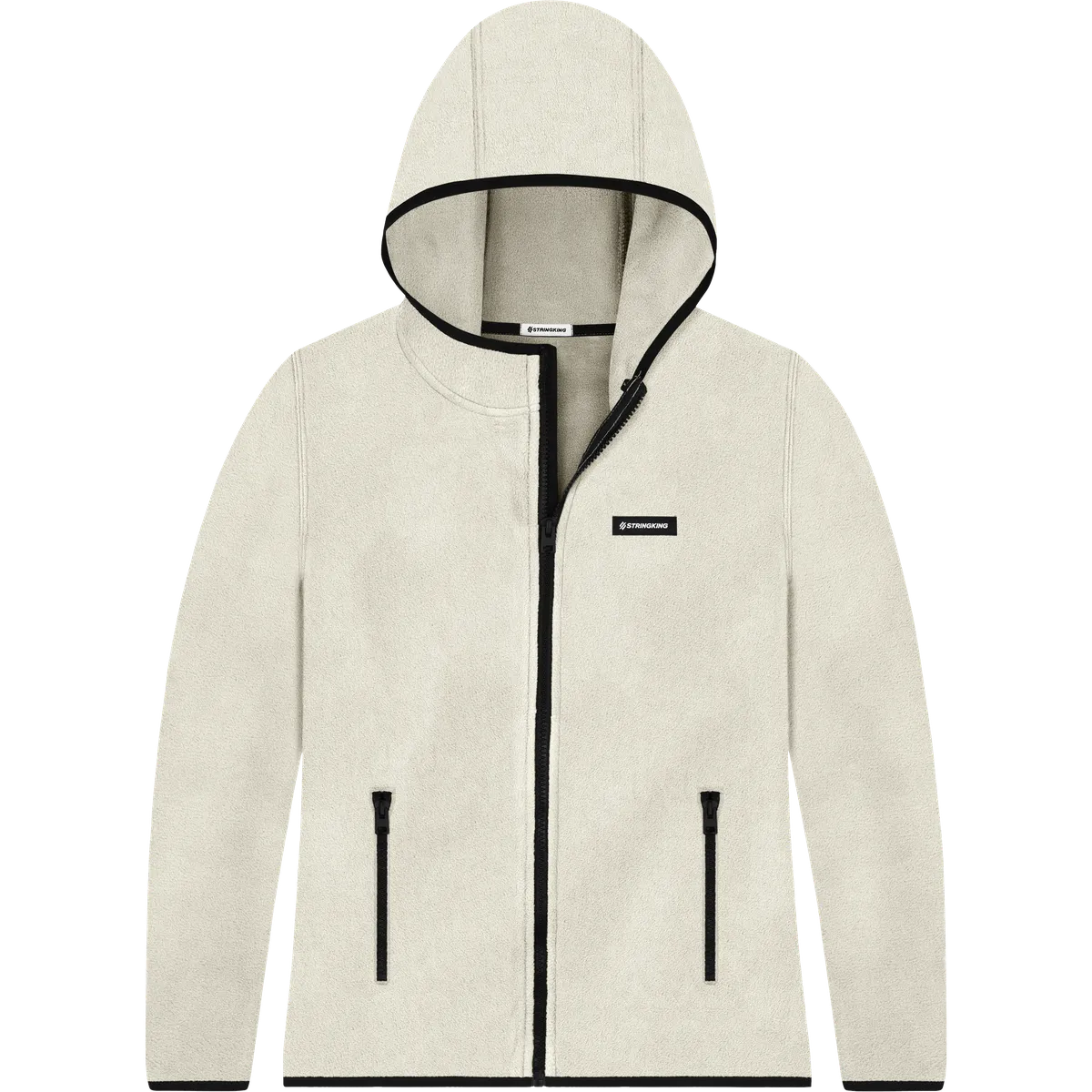 StringKing Women's Polartec Fleece Full Zip Hoodie with Pockets - Relaxed Fit, Jet Stream, Front