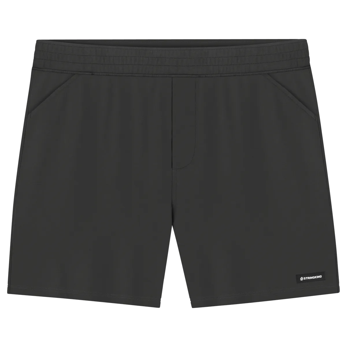 StringKing Men's Pima Terry Shorts - Relaxed Fit, Black, Front