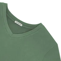 StringKing Women's Pima Cotton V-Neck Sweatshirt - Sharp Fit, Green, Detail