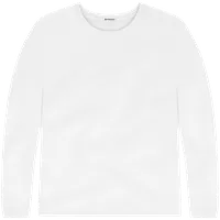 StringKing Men's Pima Terry Long Sleeve Tee - Relaxed Fit, White, Front