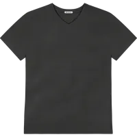 StringKing Men's Pima Jersey V-Neck Tee - Relaxed Fit, Black, Front