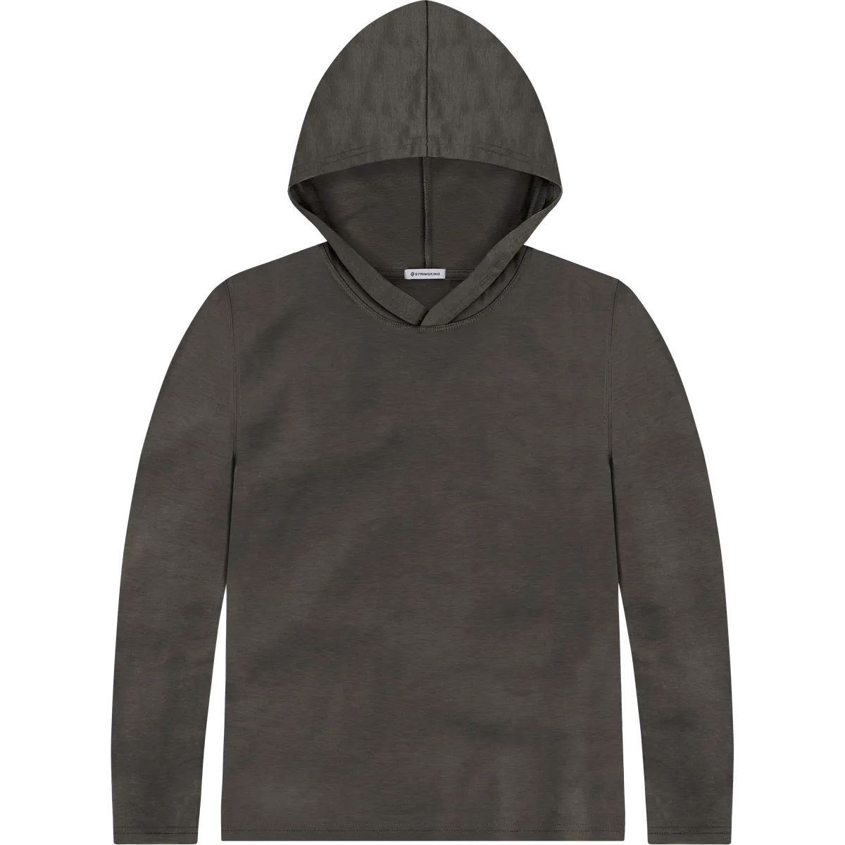 StringKing Women's Pima Cotton Lightweight Hoodie - Relaxed Fit, Charcoal, Front