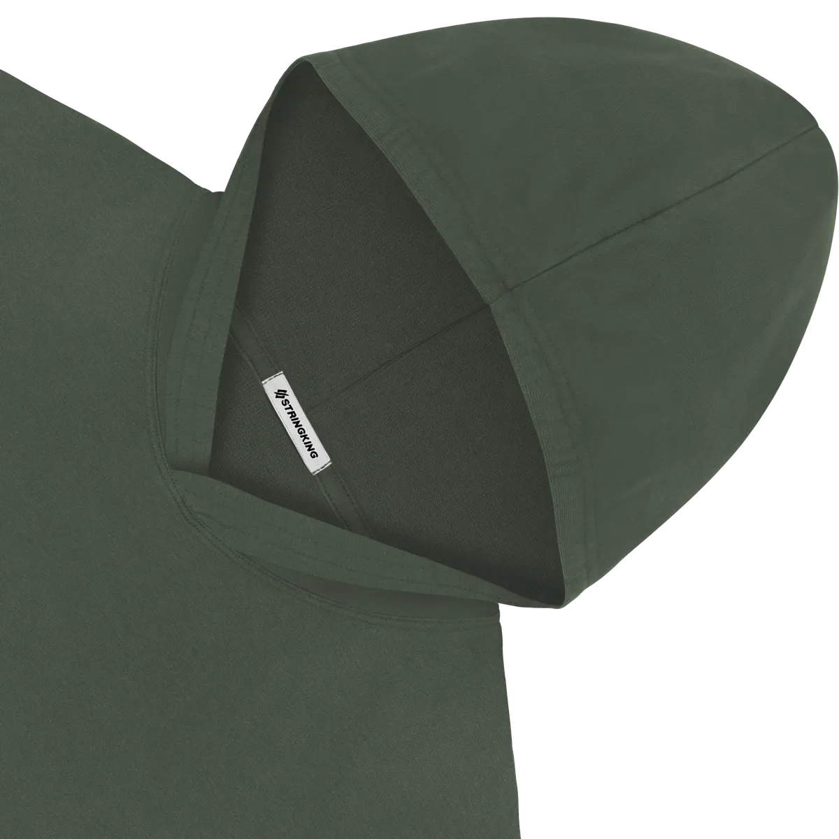 StringKing Men's Pima Terry Hoodie - Relaxed Fit, Moss, Detail