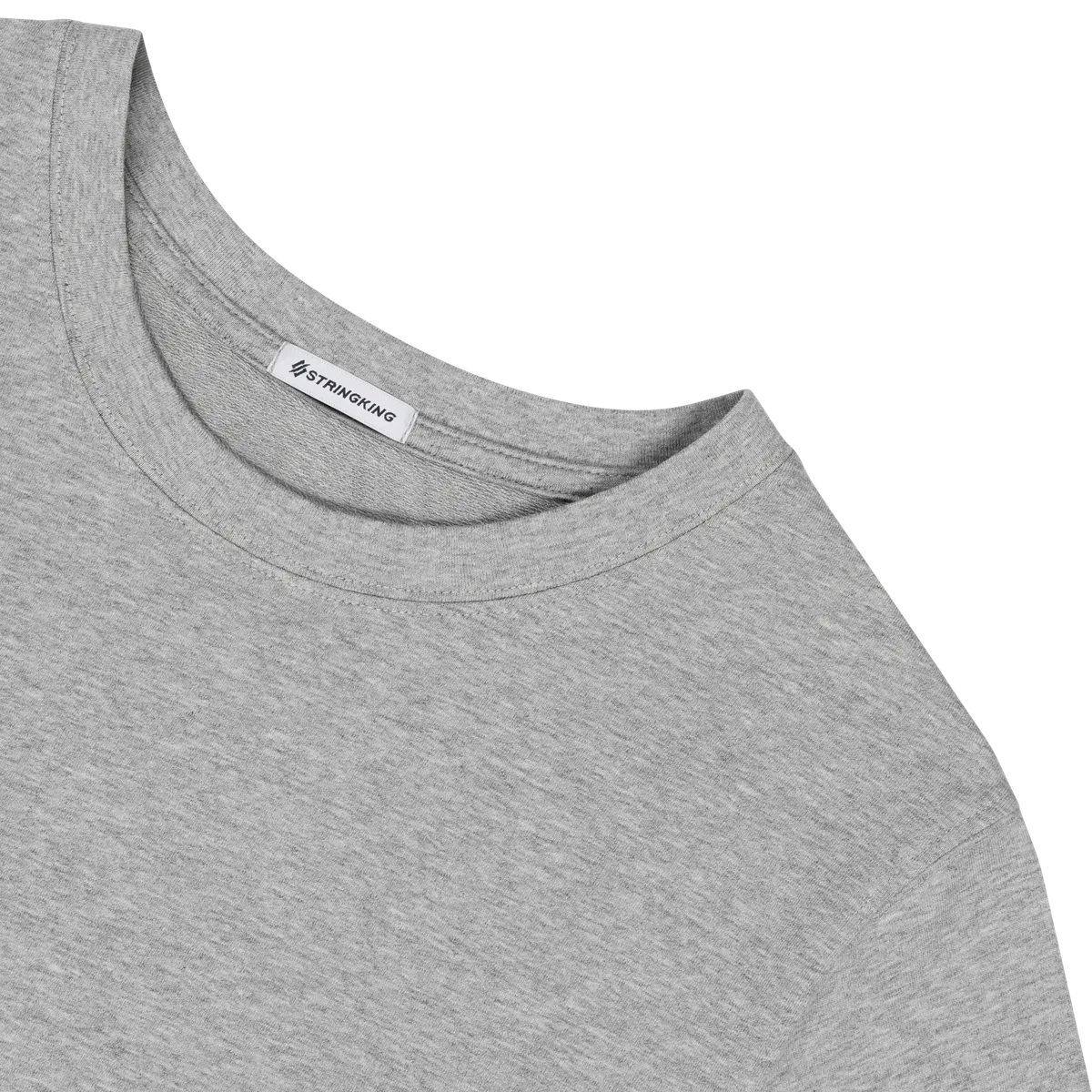 StringKing Women's Heavy Pima Cotton T-Shirt - Sharp Fit, Heather Gray, Detail