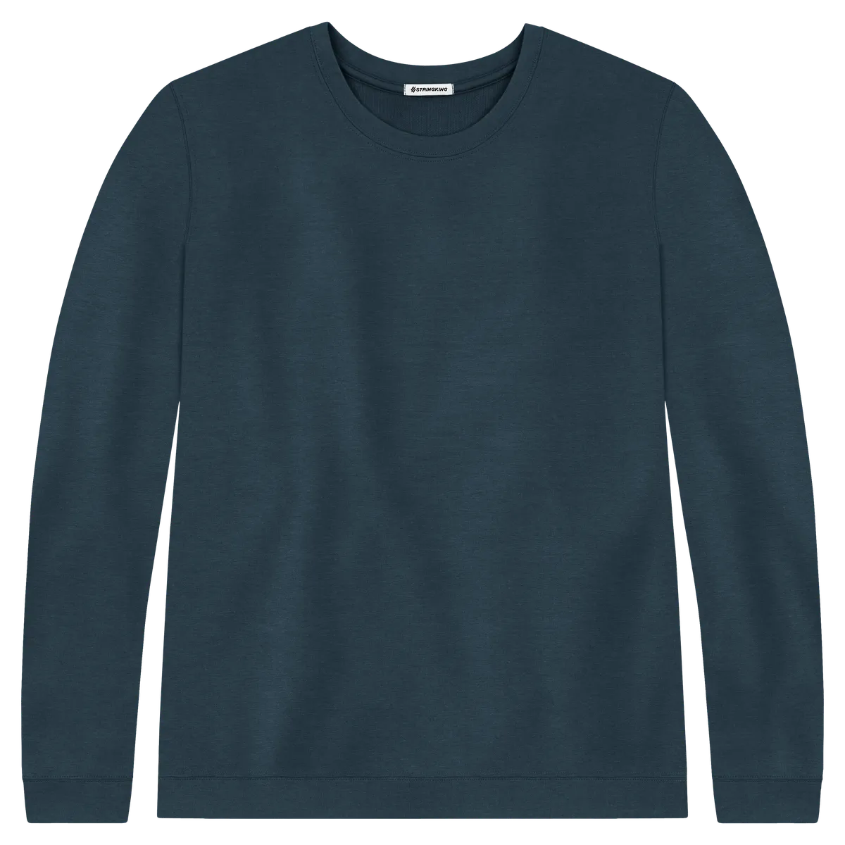StringKing Men's Pima Cotton Crewneck Sweatshirt - Sharp Fit, Navy, Front
