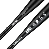 StringKing Metal Pro Fastpitch - Drop 11, 29", Black, Bat Details, Angled